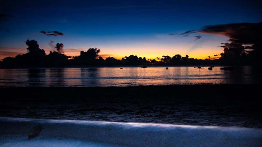 Sunset over the sea at Paje